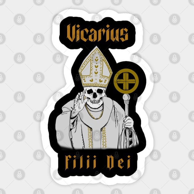 Dead Pope "Vicarius Filli Dei" esoteric Sticker by World upside down